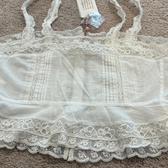 LoveShackFancy Vietta White Lace Buttoned Top XS - Picture 4 of 4